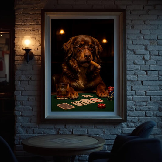Poker Cigar Dog Playing Digital File Ready to Print High Definition PDF PNG File Format