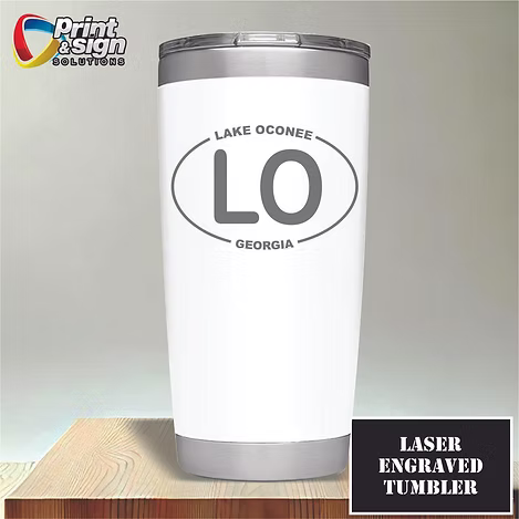 Lake Oconee Laser Engraved Tumbler Insulated Travel Mug