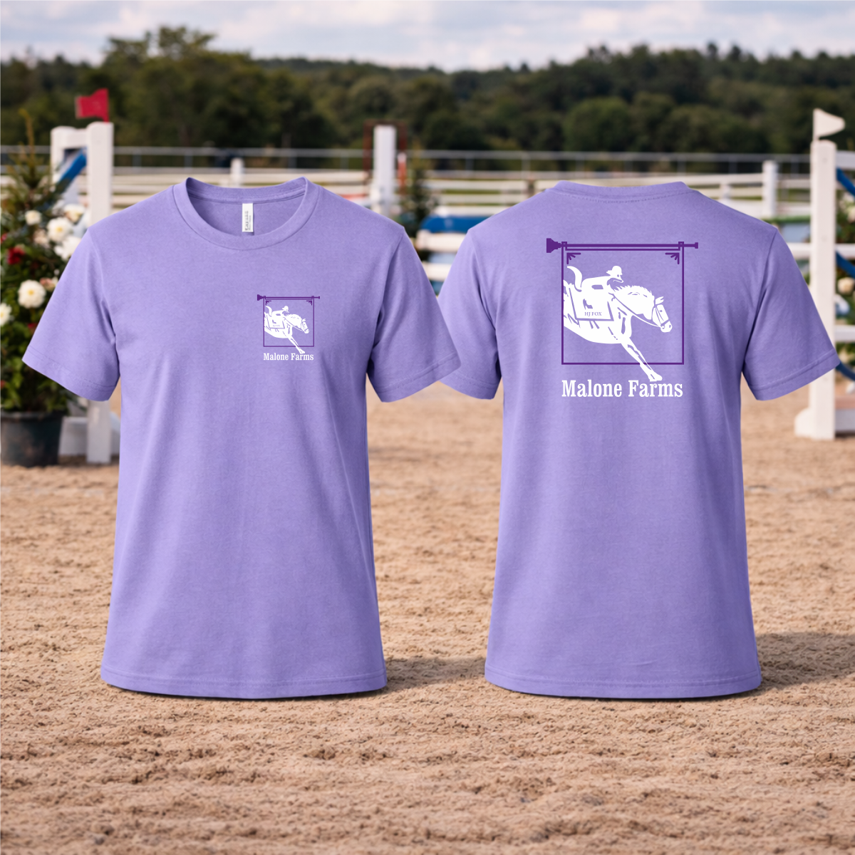 T-shirt MALONE FARMS Equestrian Center Bella Canvas 3001 Unisex Lavander