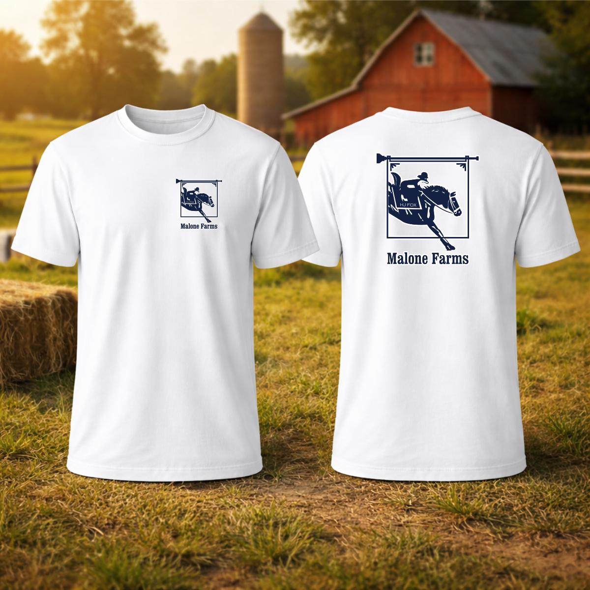 T-shirt MALONE FARMS Equestrian Center Bella Canvas 3001 Unisex White