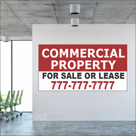 Commercial Property for Sale or Lease Vinyl Banner Add Your Phone Number