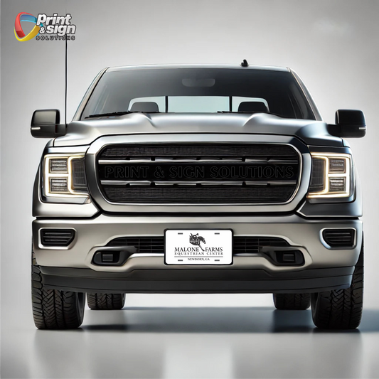 Printed Aluminum License Plate MALONE FARMS Truck car tag 12" X 6"