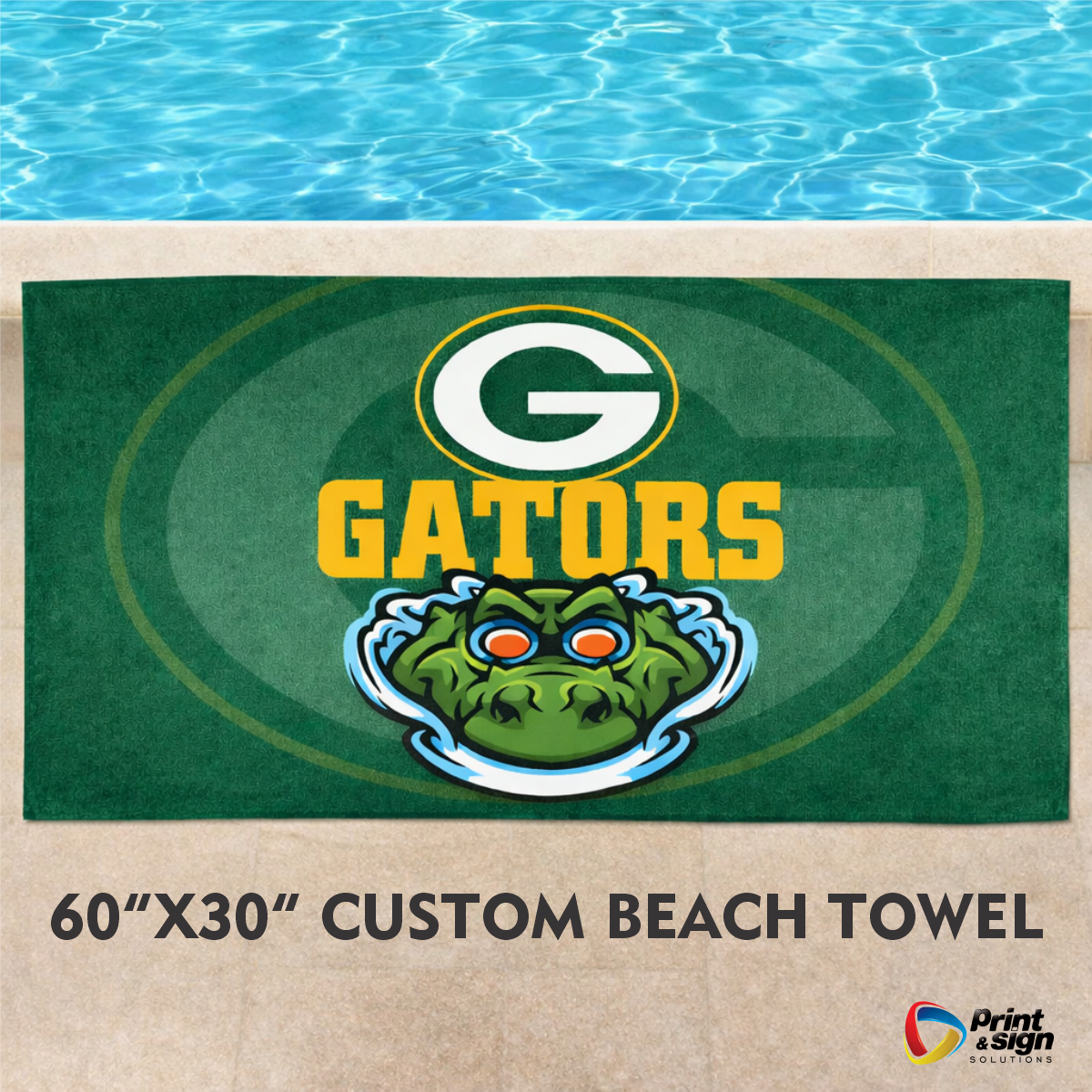 Gatewood Gators Schools | 60”X30” CUSTOM BEACH TOWEL