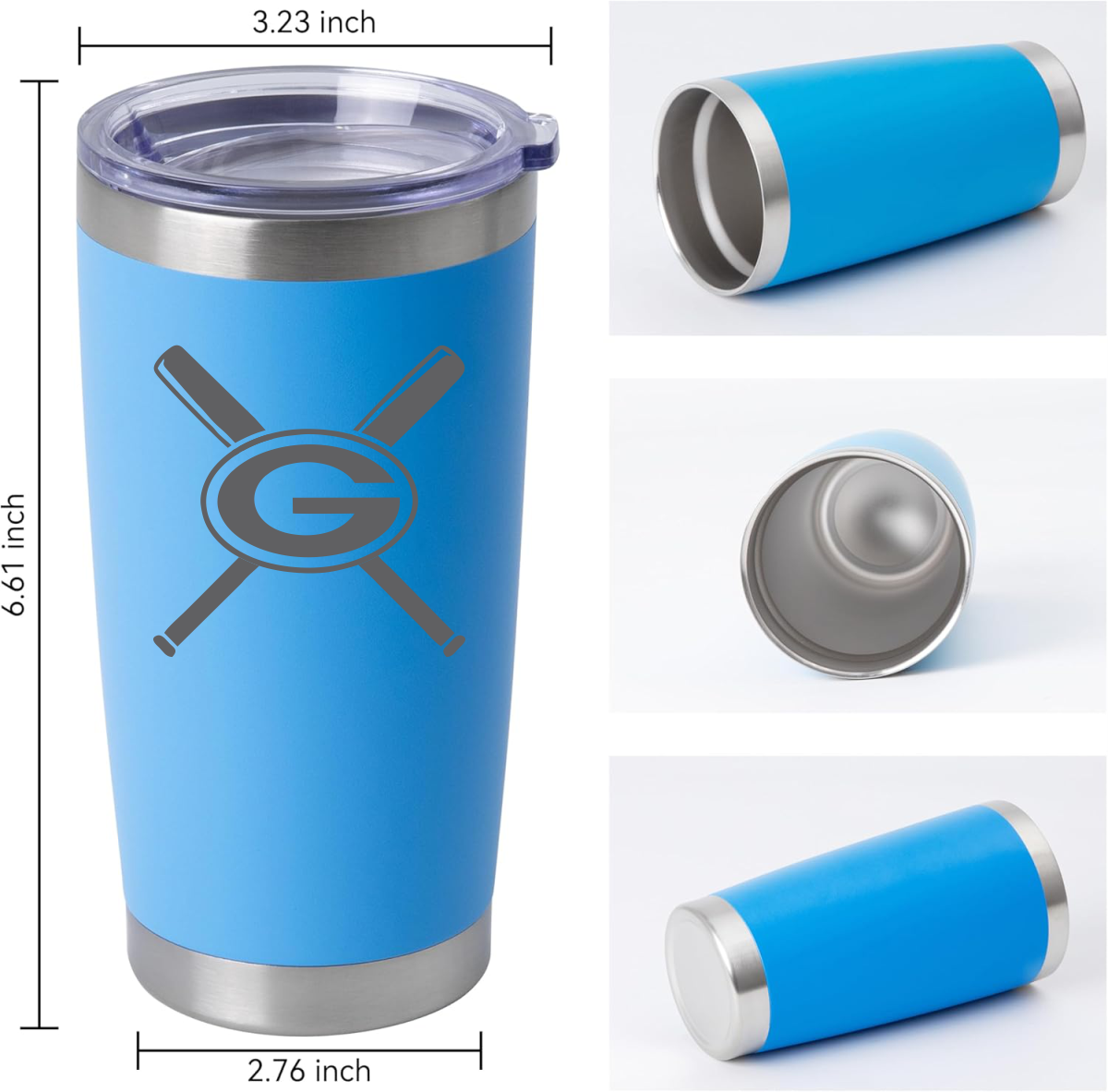 Gatewood Schools Baseball Softball Laser Engraved Insulated 20oz Tumbler