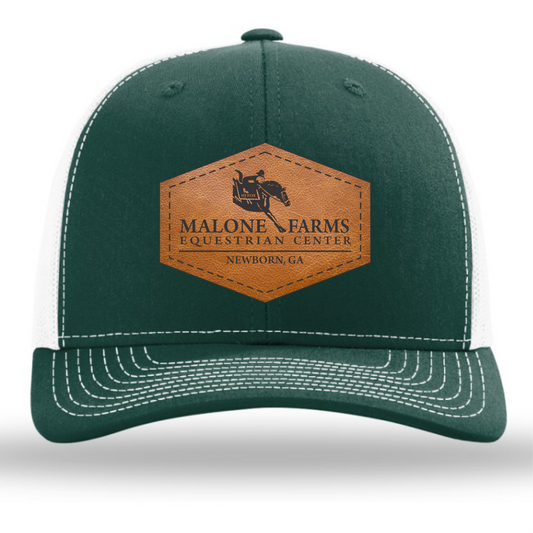 MALONE FARMS RICHARDSON 112 TRUCKER HAT SNAPBACK WITH LEATHER PATCH
