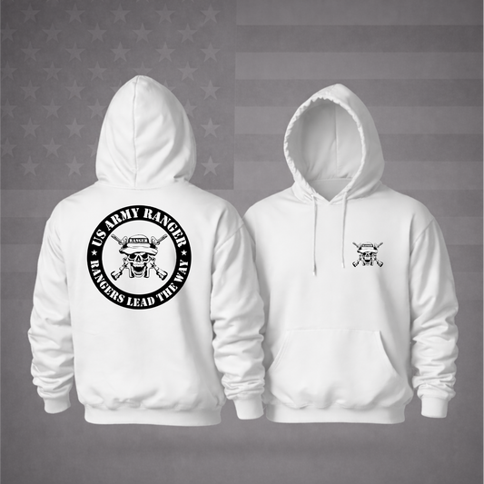 UNITED STATES ARMY RANGER Hooded Sweatshirt – “RANGERS LEAD THE WAY” Military Apparel Patriotic Hoodie