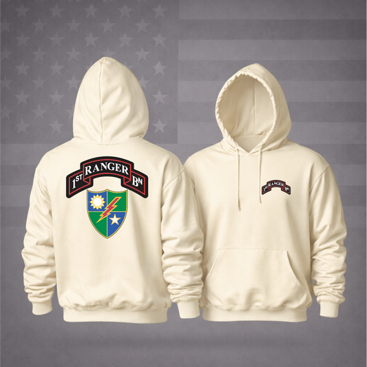 US ARMY 1ST RANGER BATTALION Military Hooded Sweatshirt – Elite Pride, Patriotic & Premium Comfort Hoodie