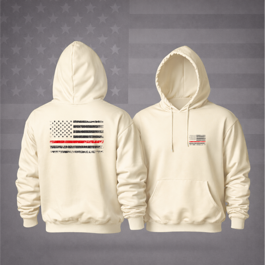 BACK THE RED Firefighter Hooded Sweatshirt – Honor, Patriotic , Pride & Premium Comfort Hoodie