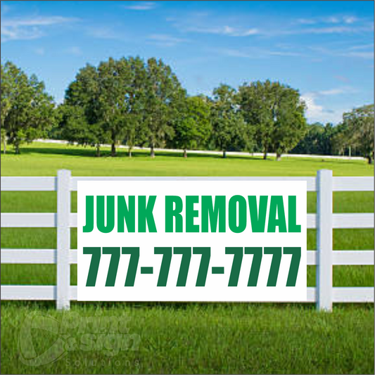Junk Removal Vinyl Banner Add Your Phone Number