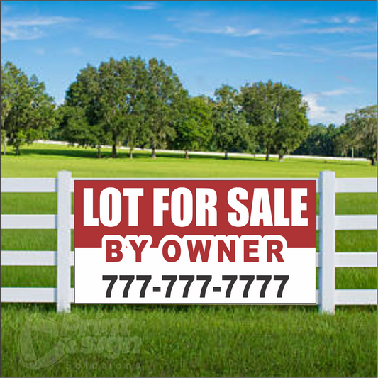Lot for Sale by Owner Vinyl Banner Add Your Phone Number