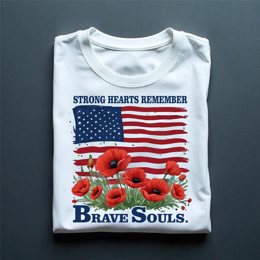 Strong Hearts Remember Brave Souls | Digital File Direct Download Ready to Print PNG PDF High Definition