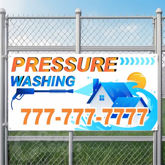 Pressure Washing Vinyl Banner Add Your Phone Number