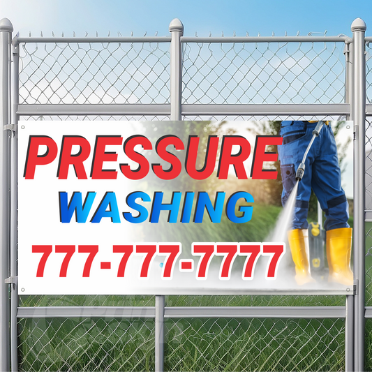 Pressure Washing Vinyl Banner Add Your Phone Number