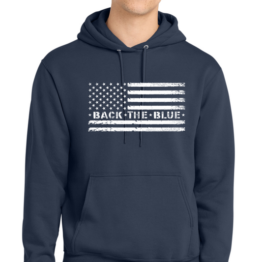 Back The Blue Patriot Hooded Sewatshirt