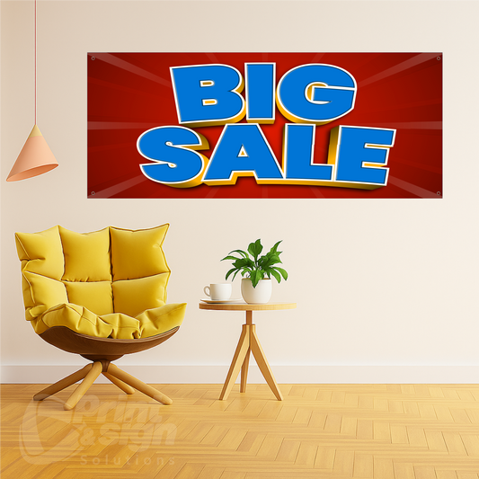 BIG SALE Red Background - Vinyl Banner