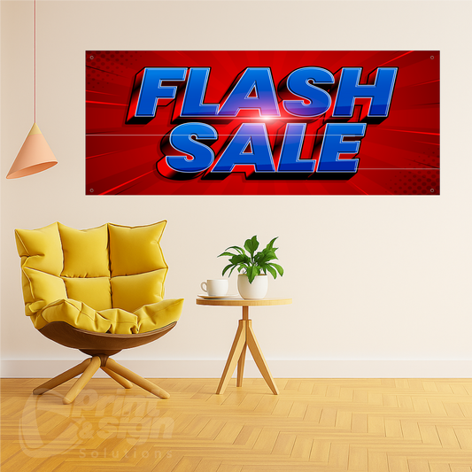 FLASH SALE Red Background - Vinyl Banner