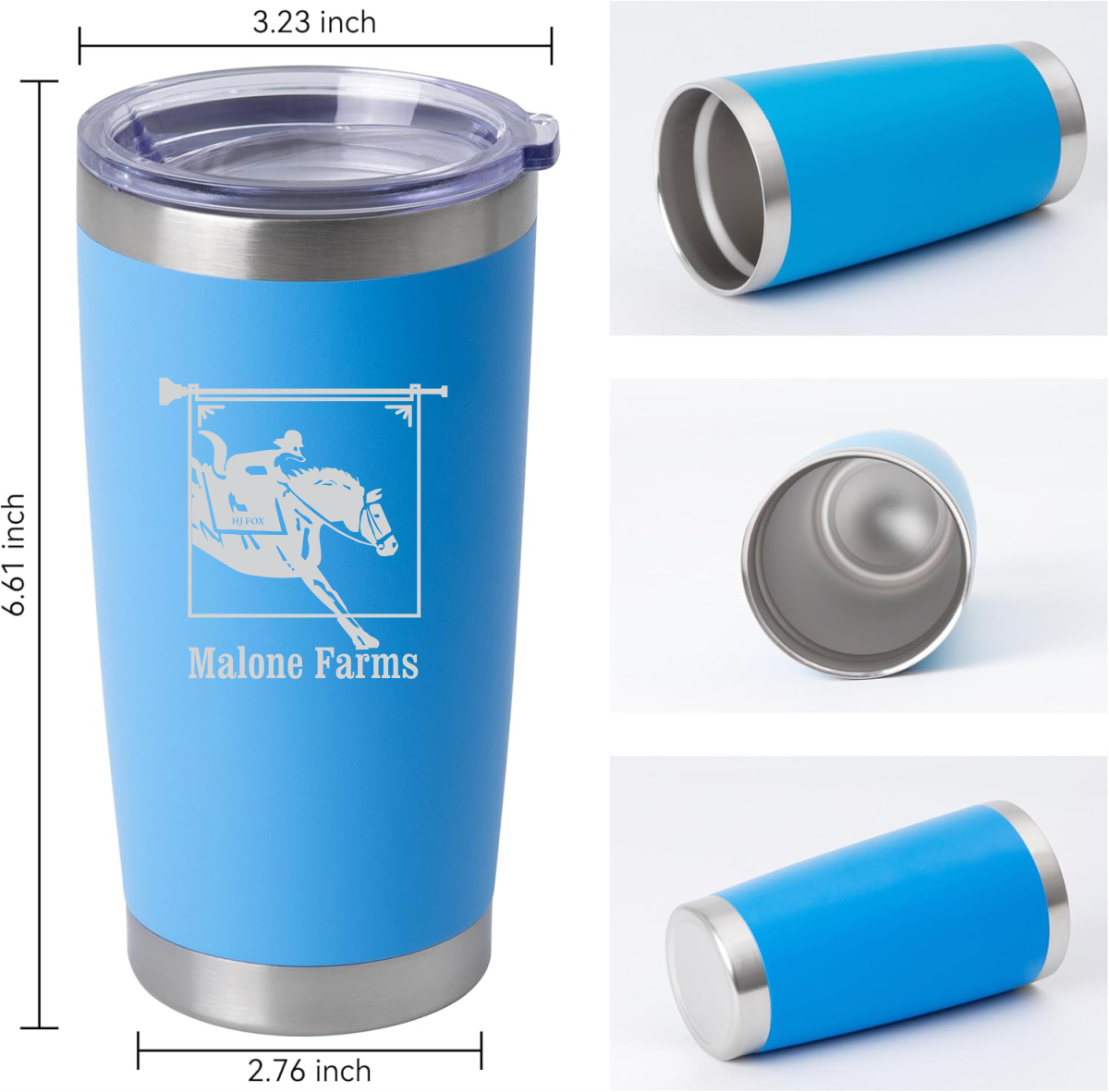 Malone Farms Laser Engraved Insulated 20oz Tumbler