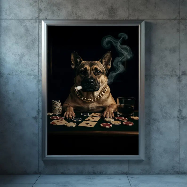Dogs playing poker Digital File Ready to Print High Definition PDF PNG File Format