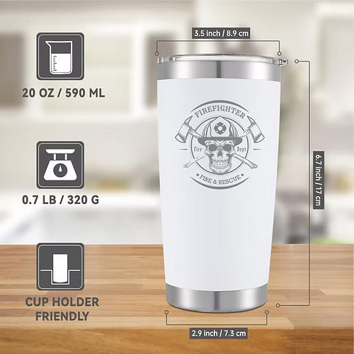 Laser Engraved FIREFIGHTER Tumber