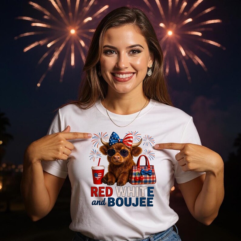 Patriotic cute cow Digital File Direct Download Ready to Print PNG High Definition