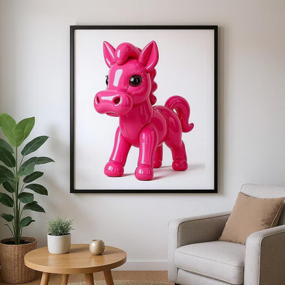 Pink balloon poster with horse Digital File Ready to Print High Definition PDF PNG File Format