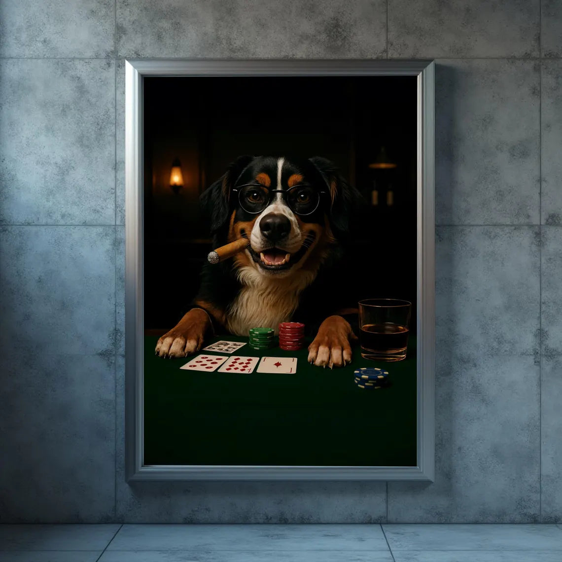 Bernese Mountain Dog Poker Charuto Digital File Ready to Print High Definition PDF PNG File Format