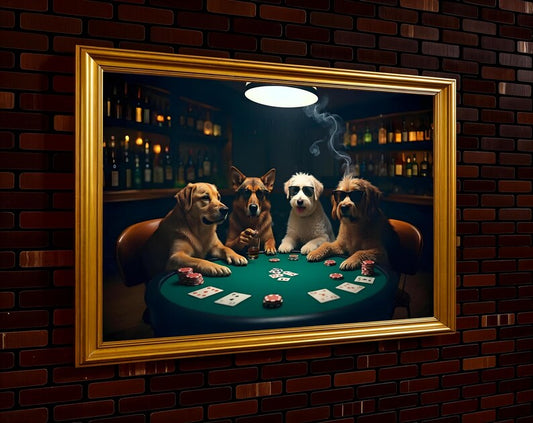 Dogs playing poker Digital File Ready to Print High Definition PDF PNG File Format