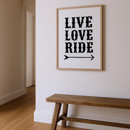 Live Love Ride Poster Digital File Ready to Print High Definition PDF PNG File Format