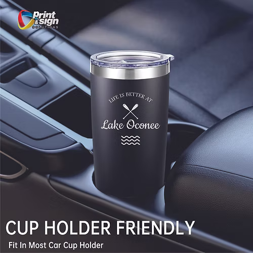 Lake Oconee Laser Engraved Tumbler Insulated Travel Mug