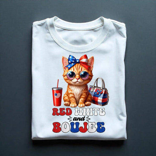 Cute patriotic cat Digital File Direct Download Ready to Print PNG High Definition