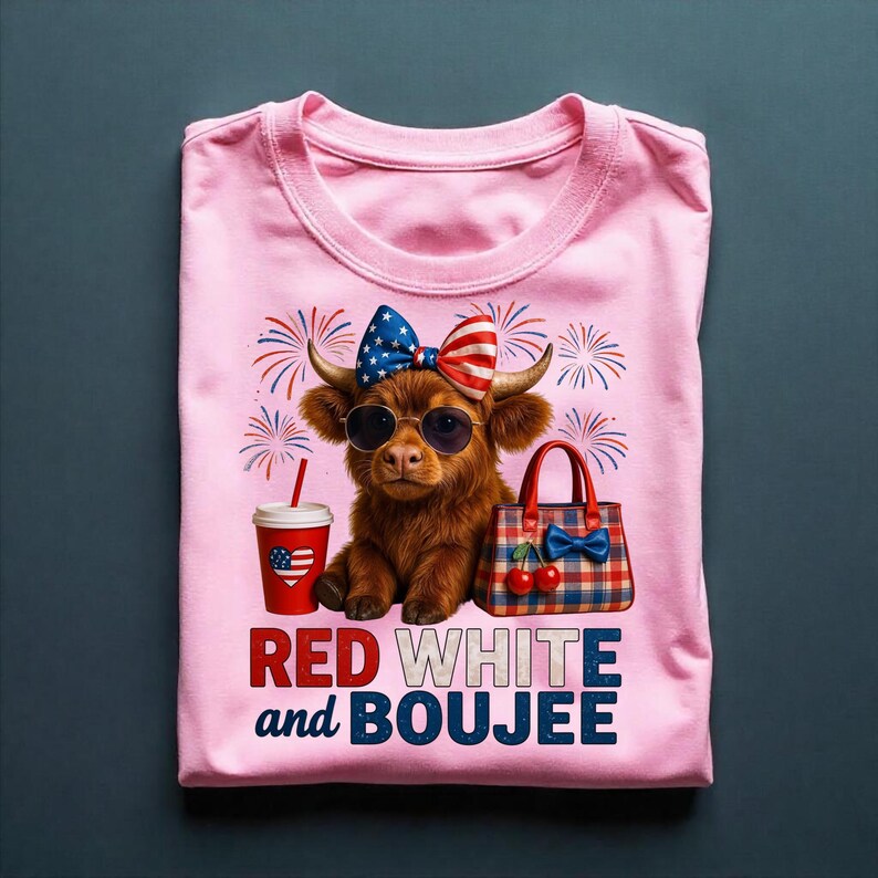 Patriotic cute cow Digital File Direct Download Ready to Print PNG High Definition