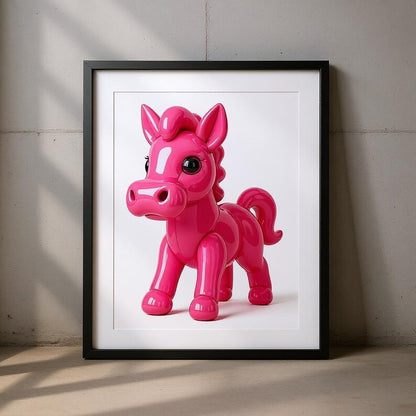 Pink balloon poster with horse Digital File Ready to Print High Definition PDF PNG File Format