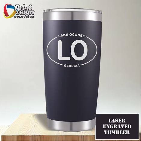 Lake Oconee Laser Engraved Tumbler Insulated Travel Mug