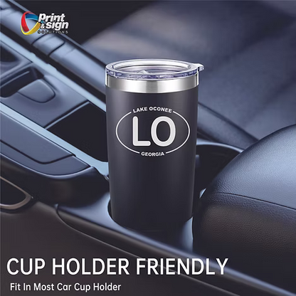 Lake Oconee Laser Engraved Tumbler Insulated Travel Mug