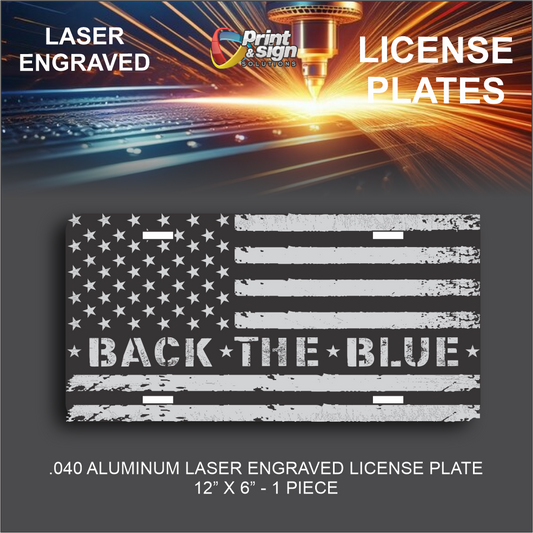 BACK THE BLUE Rendering Slate Coaster Laser Engraved PATRIOT COP DEPT
