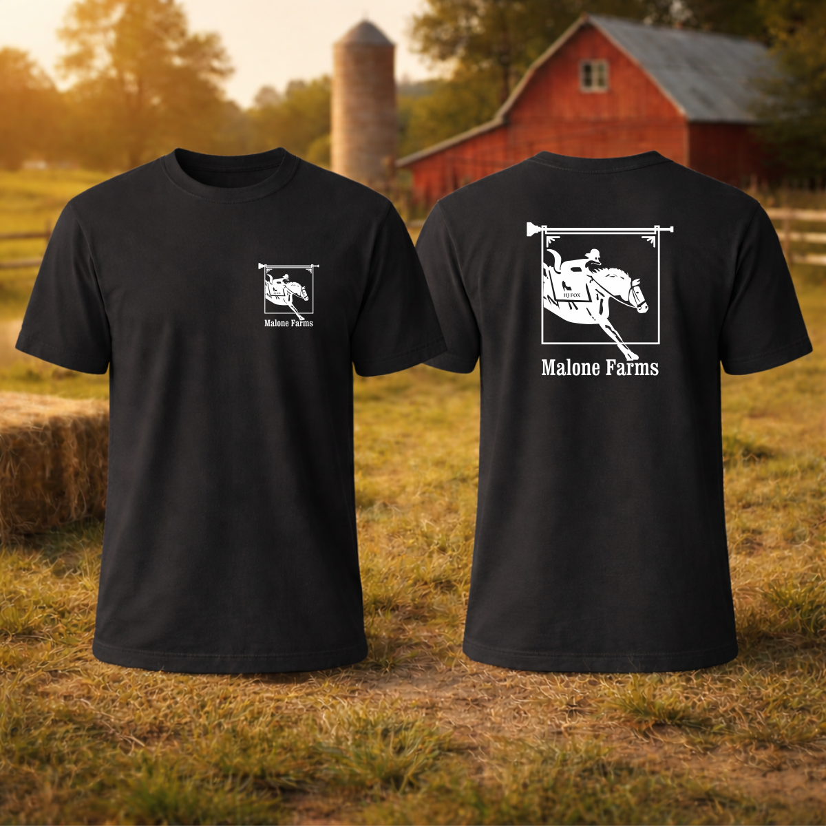 T-shirt MALONE FARMS Equestrian Center Bella Canvas 3001 Unisex Black