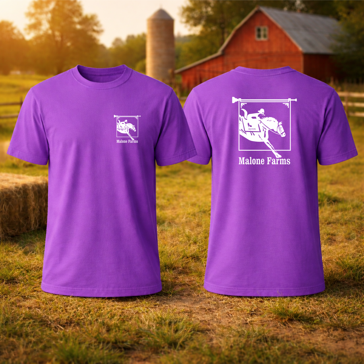 T-shirt MALONE FARMS Equestrian Center Bella Canvas 3001 Unisex Royal Purple