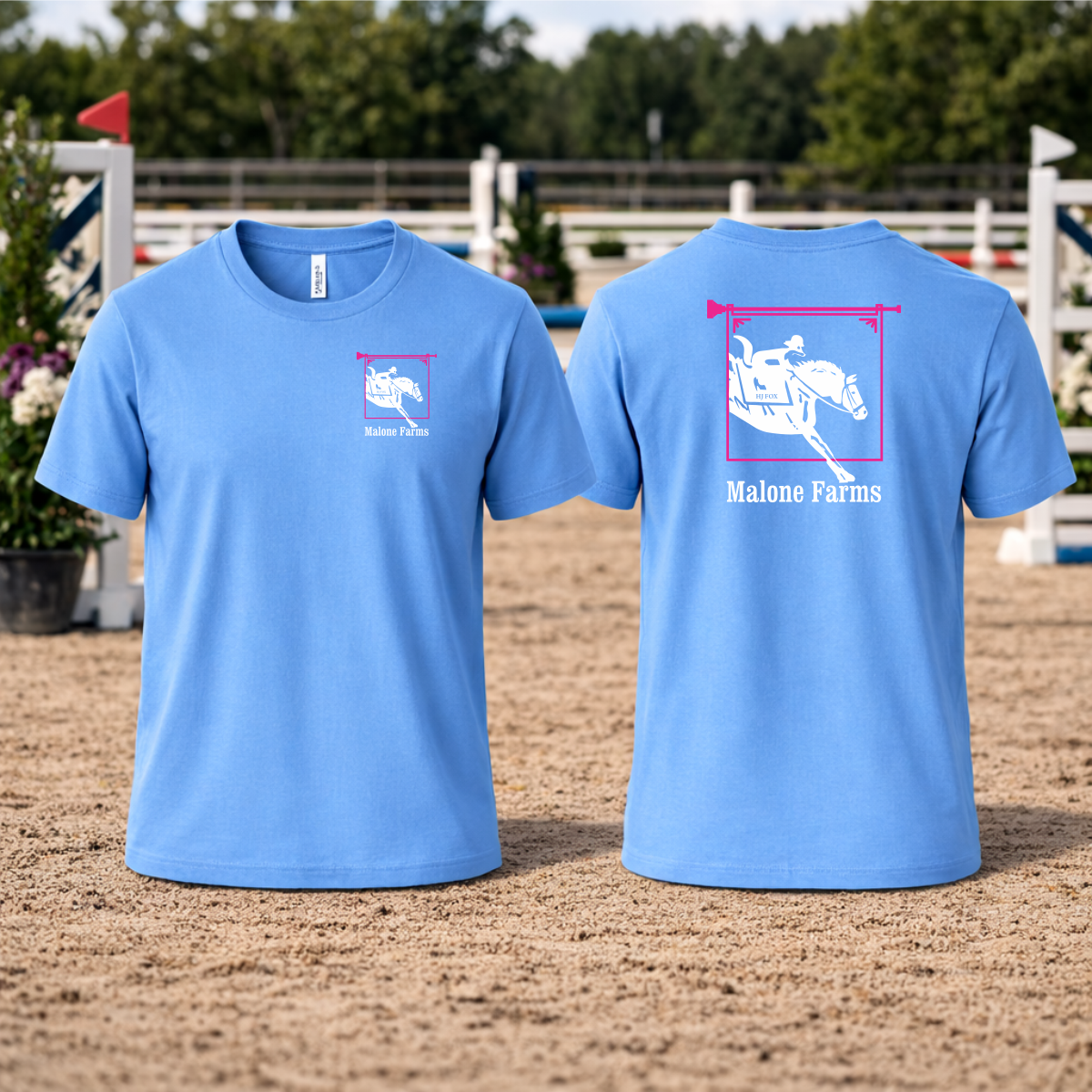 T-shirt MALONE FARMS Equestrian Center Bella Canvas 3001 Unisex Carolina Blue