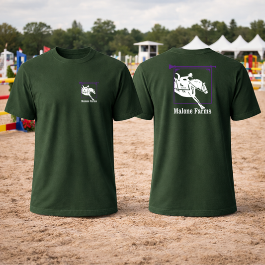 T-shirt MALONE FARMS Equestrian Center Bella Canvas 3001 Unisex Forest Green