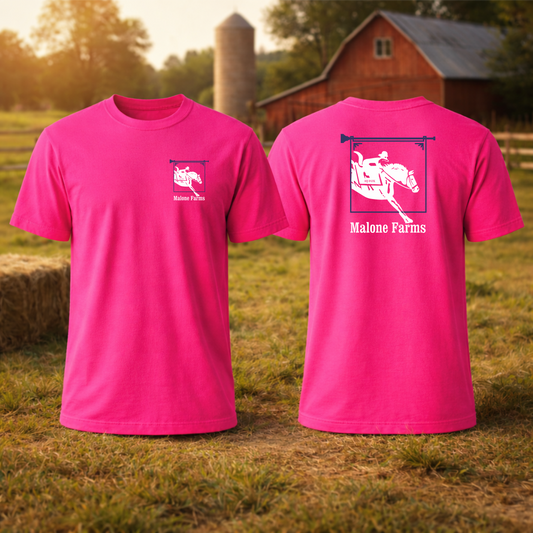 T-shirt MALONE FARMS Equestrian Center Bella Canvas 3001 Unisex Fuchsia