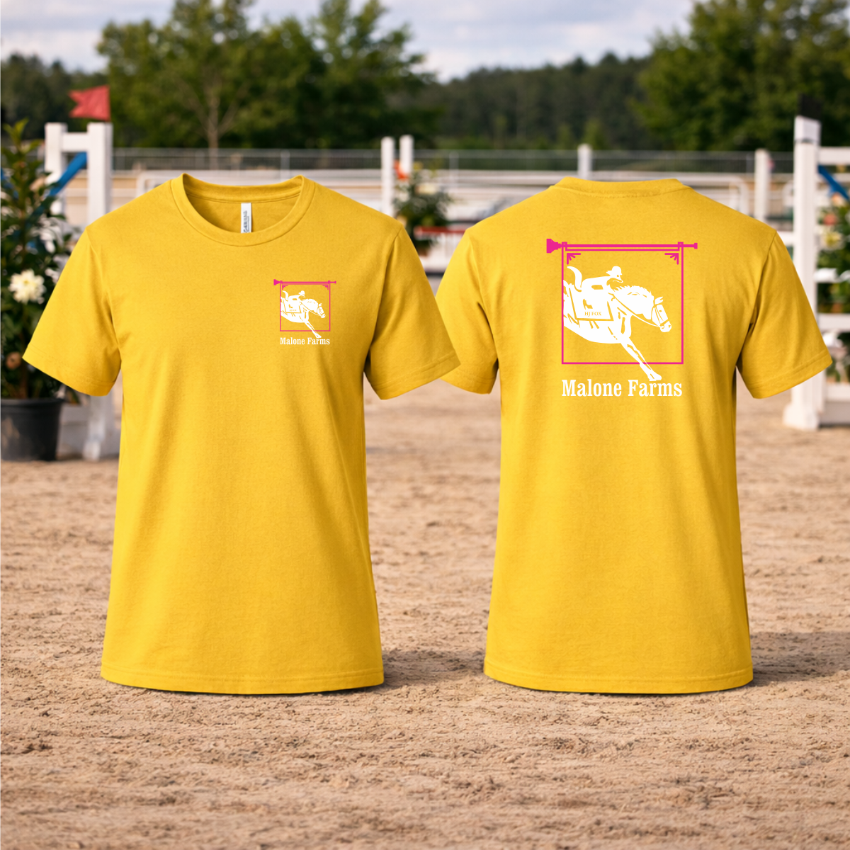 T-shirt MALONE FARMS Equestrian Center Bella Canvas 3001 Unisex Maize Yellow