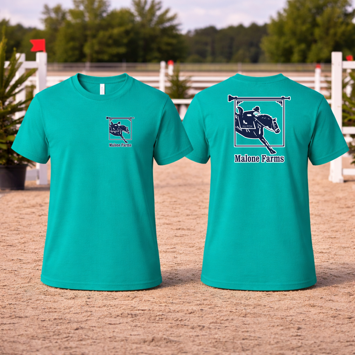 T-shirt MALONE FARMS Equestrian Center Bella Canvas 3001 Unisex Teal