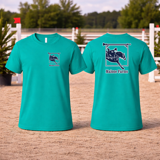T-shirt MALONE FARMS Equestrian Center Bella Canvas 3001 Unisex Teal