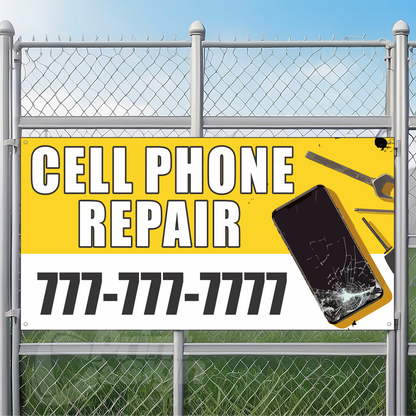 Cell Phone Repair Vinyl Banner Add Your Phone Number