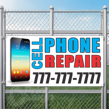 Cell Phone Repair Vinyl Banner Add Your Phone Number