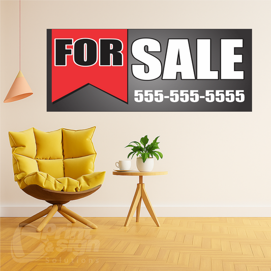 Customized FOR SALE Vinyl Banner Add Your Phone Number