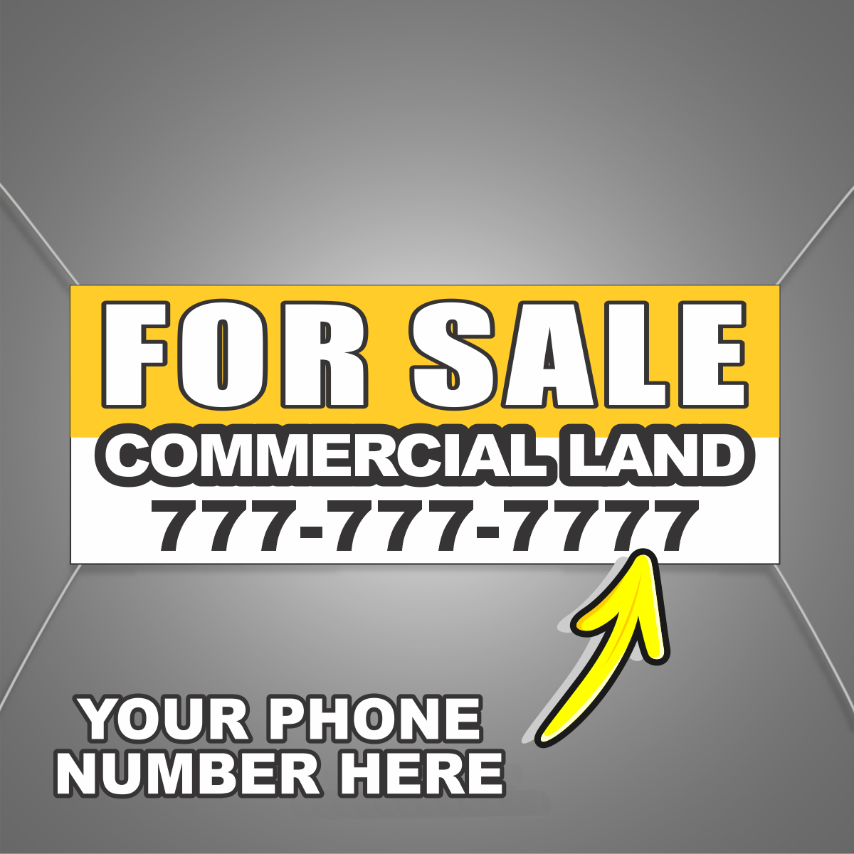 Commercial Land for Sale Vinyl Banner Add Your Phone Number