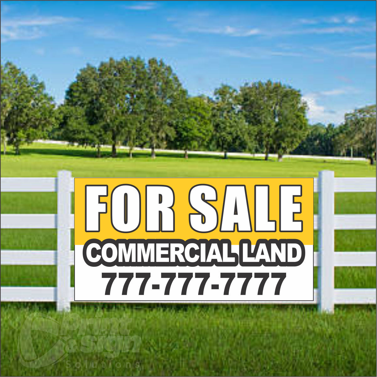 Commercial Land for Sale Vinyl Banner Add Your Phone Number
