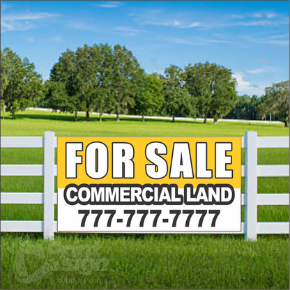 Commercial Land for Sale Vinyl Banner Add Your Phone Number