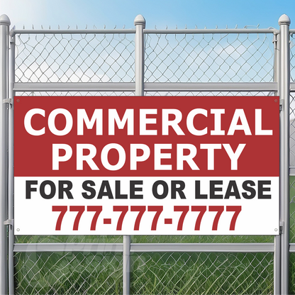 Commercial Property for Sale or Lease Vinyl Banner Add Your Phone Number